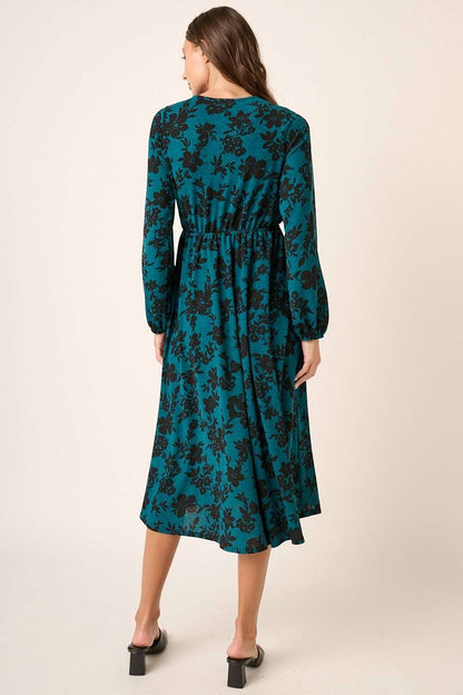 Jovie's Teal Surplice Midi Dress