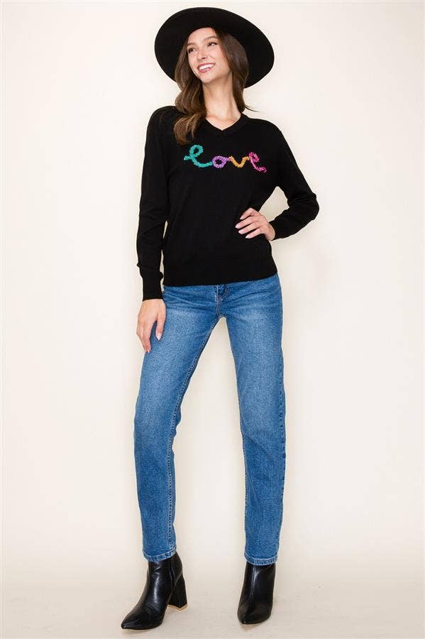 Love V-Neck Pullover Sweater