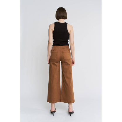 Eliosa's Caramel High Rise Wide Crop Pants