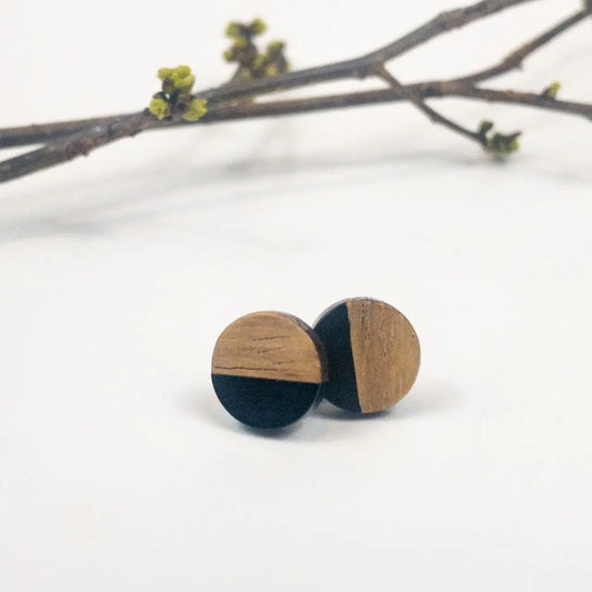 Boho Wood & Resin Studs