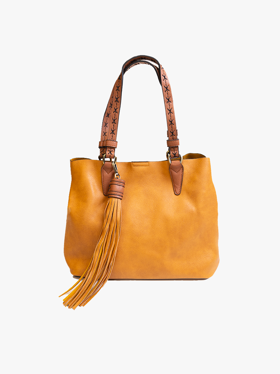 Aliza Large Tassel Monogrammable 2 in 1 Satchel