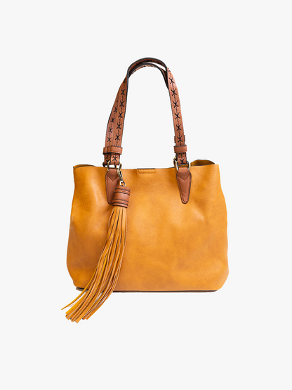 Aliza Large Tassel Monogrammable 2 in 1 Satchel