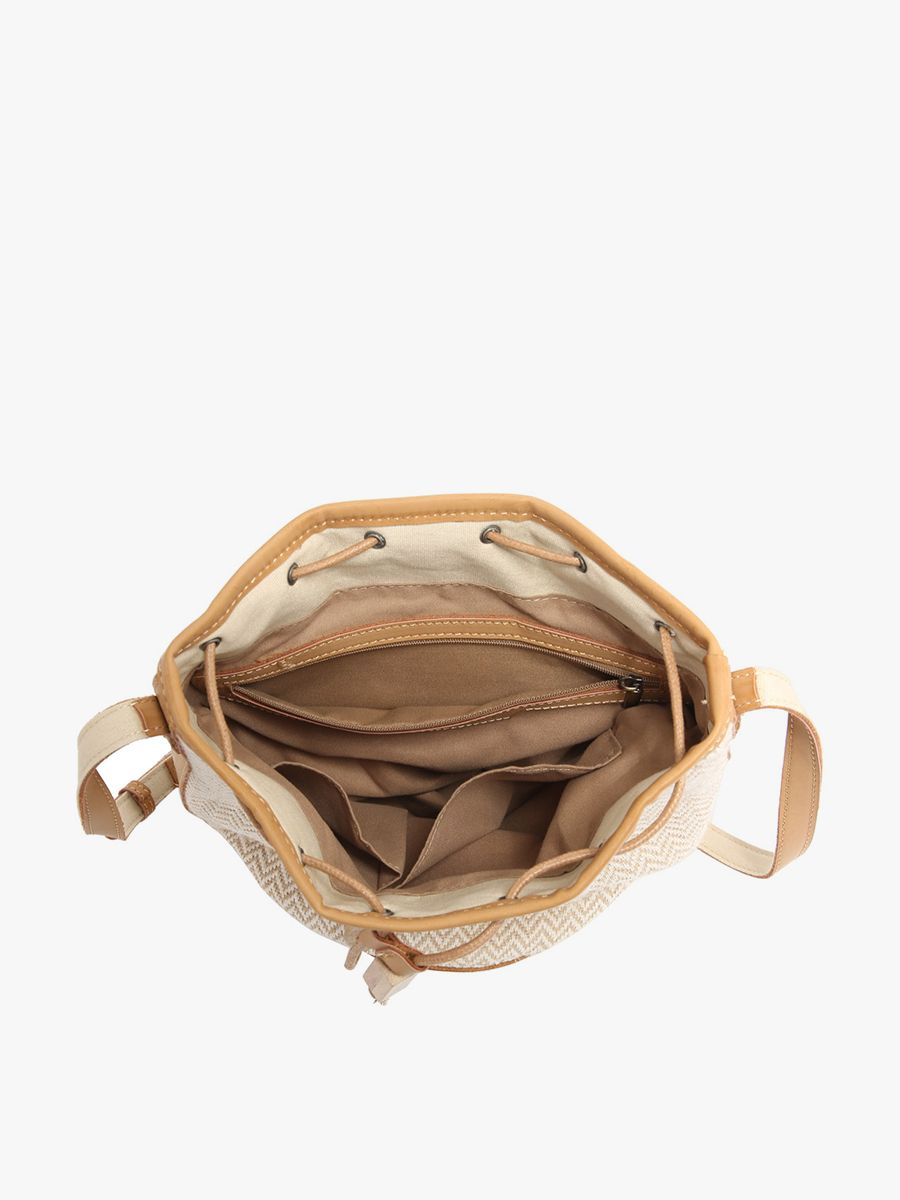 Augusta Woven Bucket Bag w/ Vegan Leather Trim