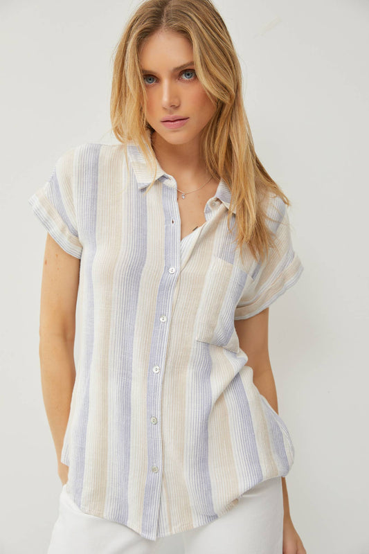 June's Striped Dolman Top