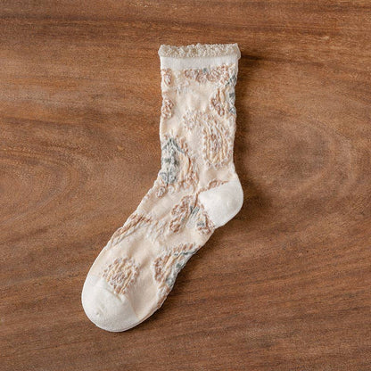 Rufia - Bohemian Embossed Floral Socks