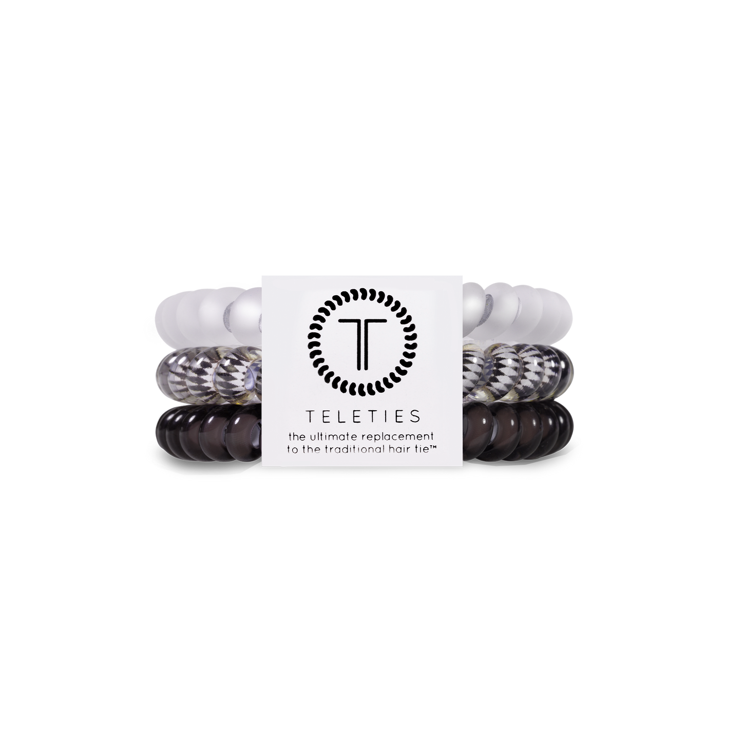 Silver Flames - Small Spiral Hair Coils, Hair Ties, 3-pack