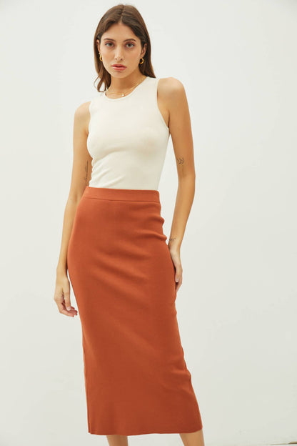 Sienna's Knitted Midi Skirt
