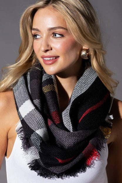 Basic Everyday Plaid Infinity Scarf