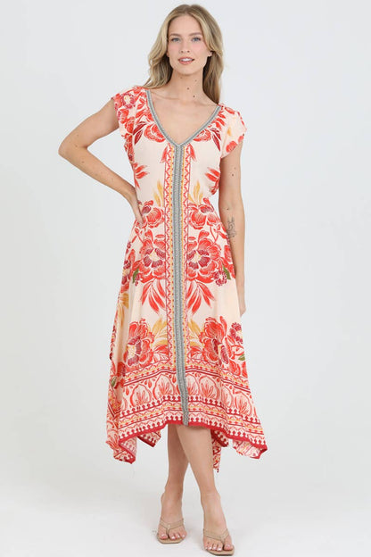 Romy's Ivory/Red Maxi Dress