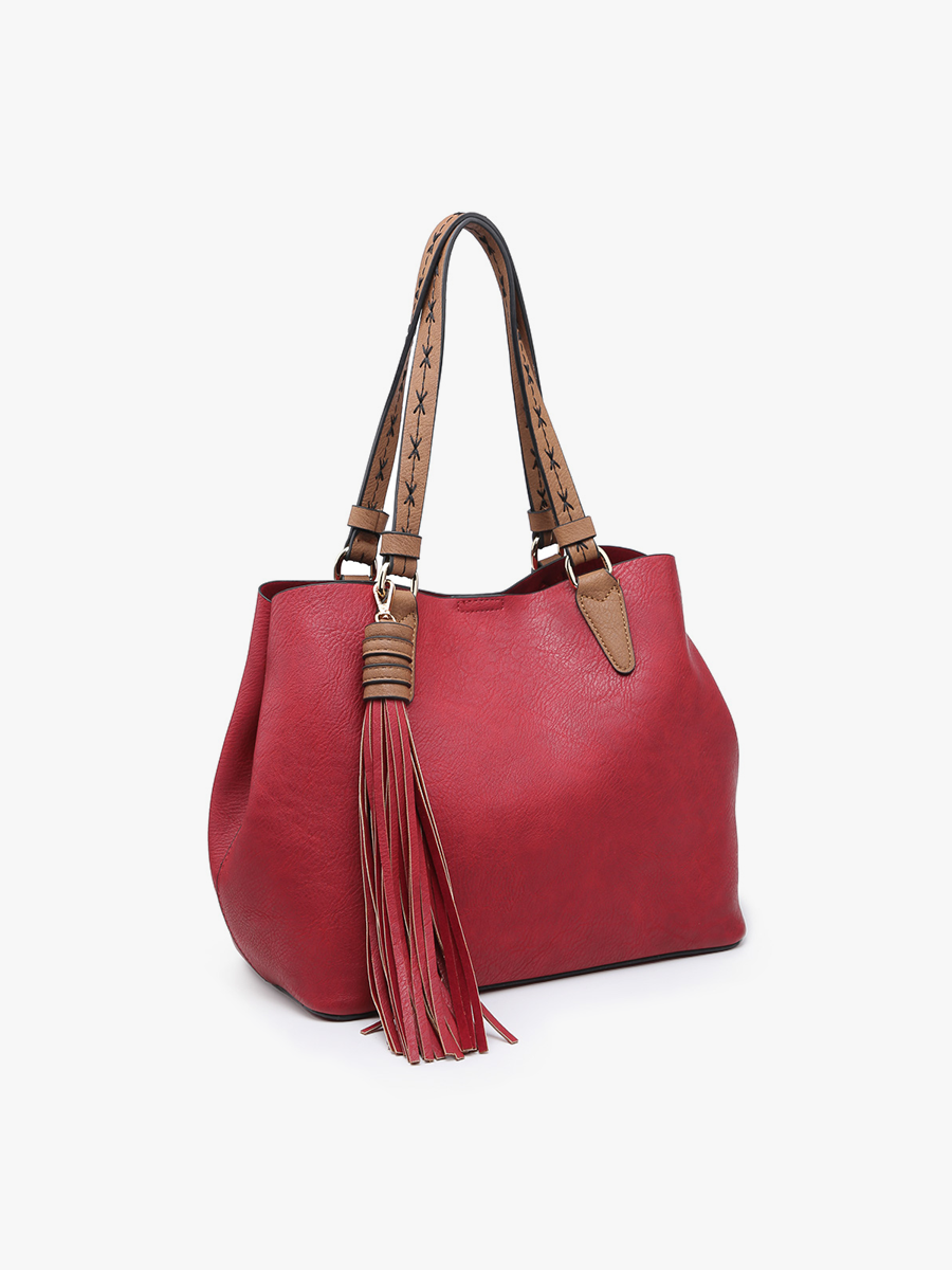 Aliza Large Tassel Monogrammable 2 in 1 Satchel