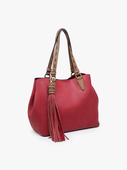 Aliza Large Tassel Monogrammable 2 in 1 Satchel