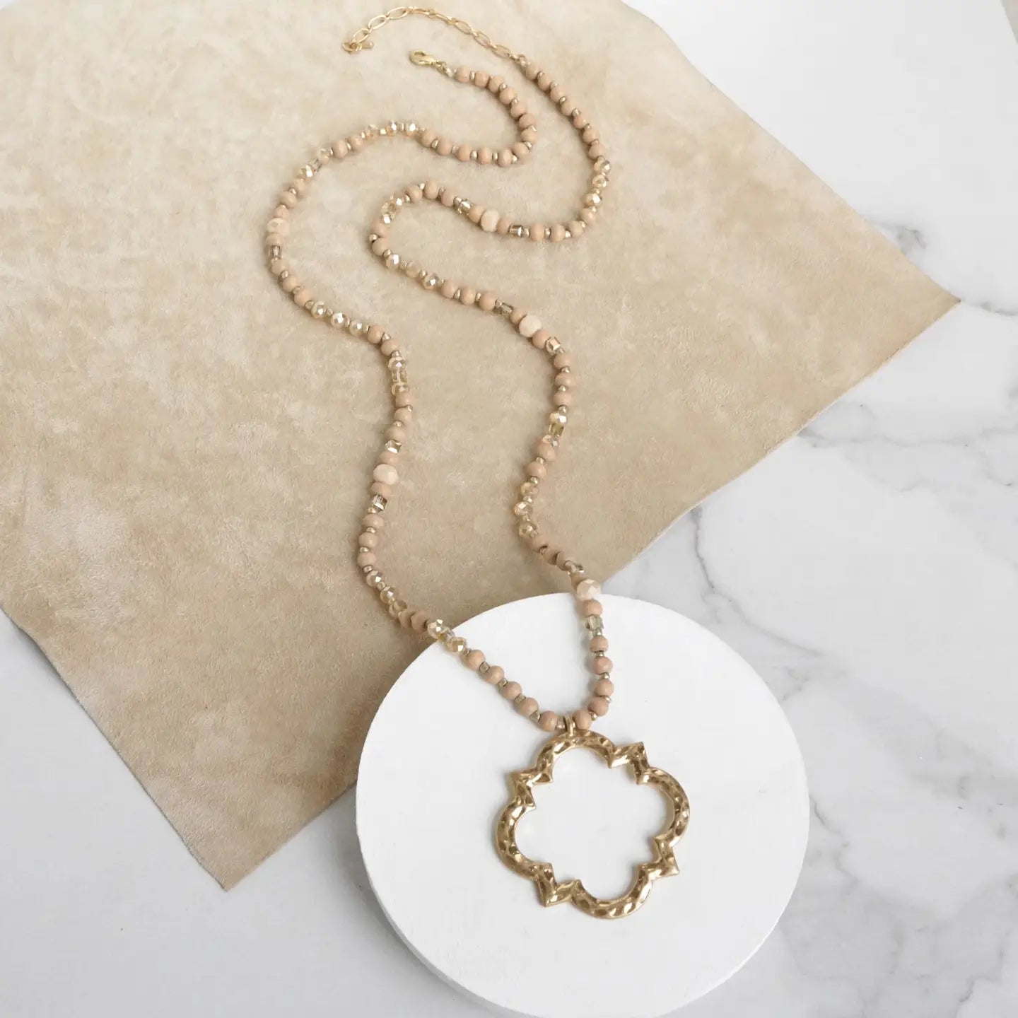 Goldee Long Wooden Bead Necklace