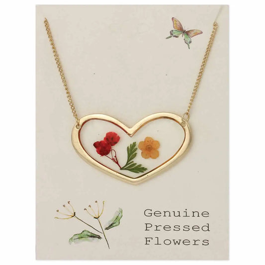 Large Heart Dried Flower Necklace