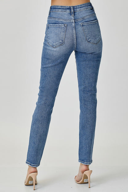 River Mid-Rise Relaxed Skinny Jeans