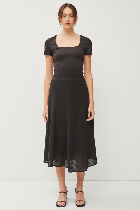Julet Black Linen Skirt