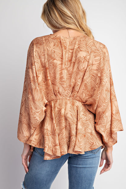 Mekana's Tropical Peplum Top