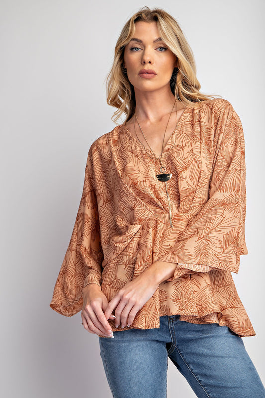 Mekana's Tropical Peplum Top