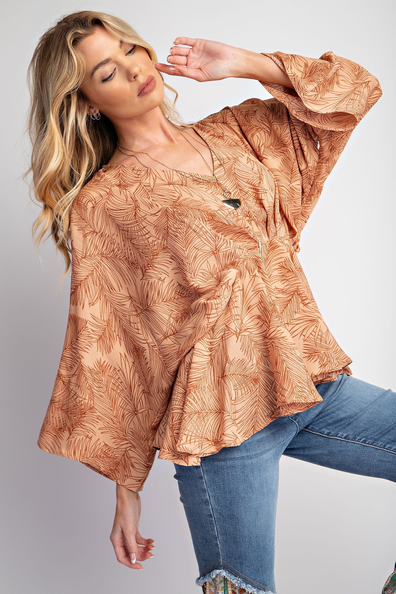 Mekana's Tropical Peplum Top