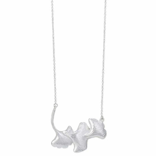 Silver Gingo Leaf Necklace