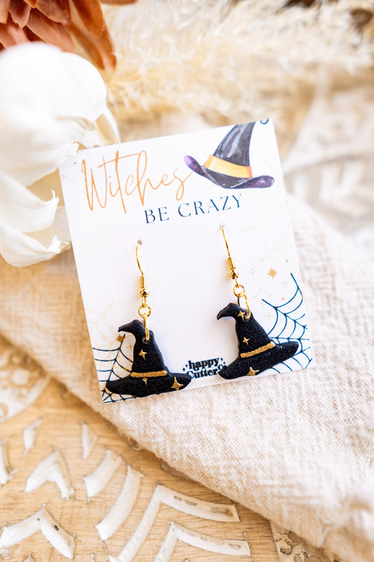 Clay Witch Hat Earrings