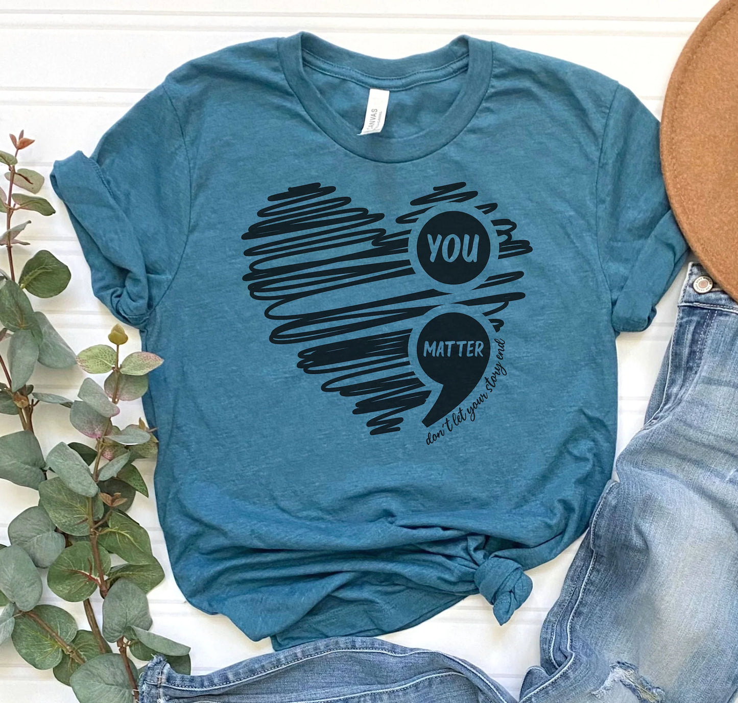 PREORDER - Heather Teal You Matter Tee